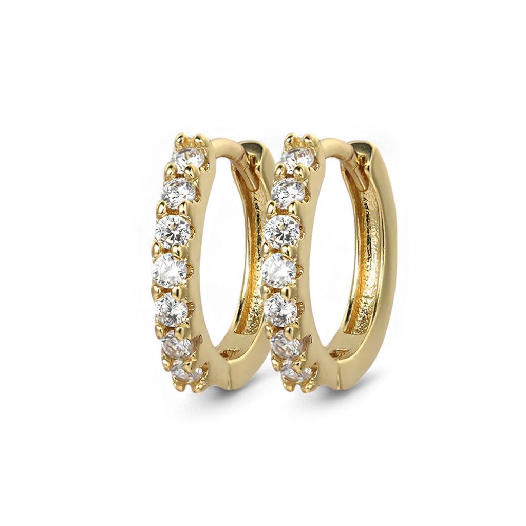 Gemstone Sleeper Huggie Hoop Earrings
