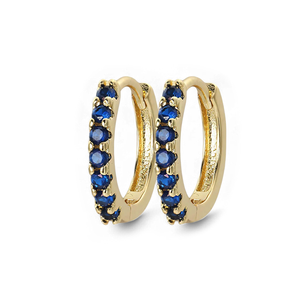Gemstone Sleeper Huggie Hoop Earrings