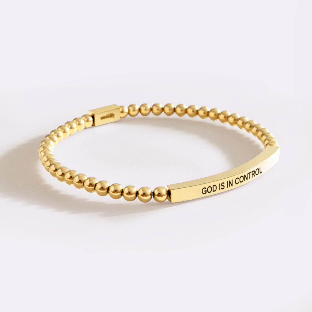 God Is In Control Beaded Inspire Bracelet