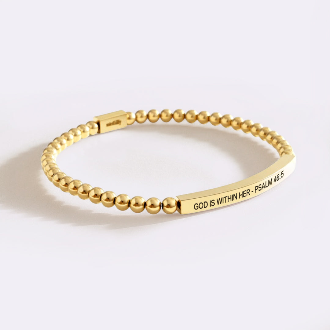 God Is Within Her - Psalm 46:5 Beaded Inspire Bracelet