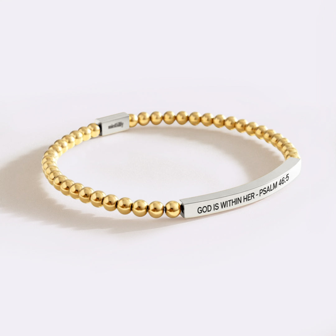 God Is Within Her - Psalm 46:5 Beaded Inspire Bracelet