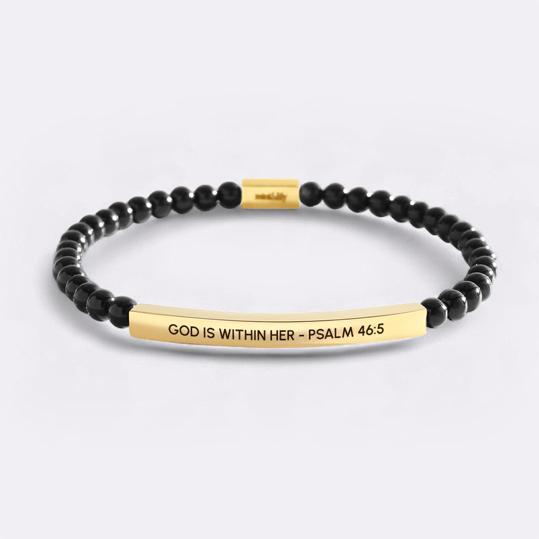 God Is Within Her - Psalm 46:5 Beaded Inspire Bracelet
