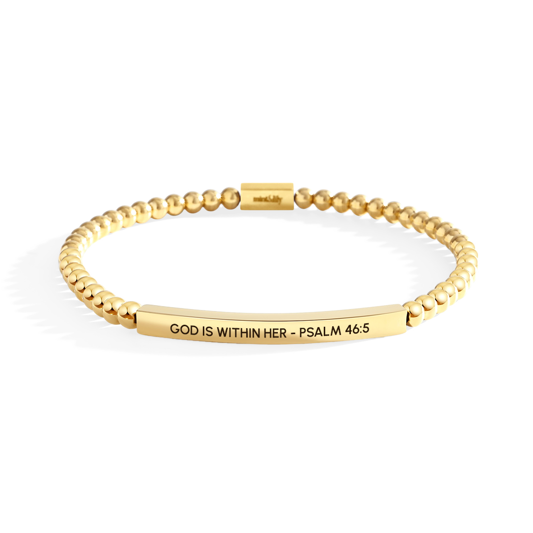 God Is Within Her - Psalm 46:5 Beaded Inspire Bracelet
