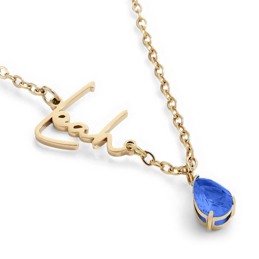 Handmade Birthstone Name Necklace