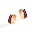 Checkered Hoop Earrings