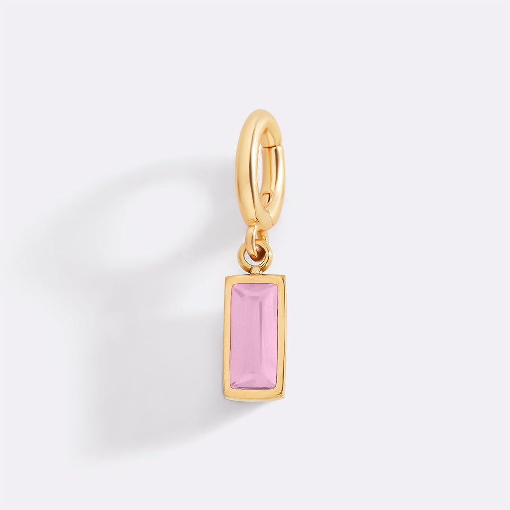 Dainty Baguette Birthstone Charm