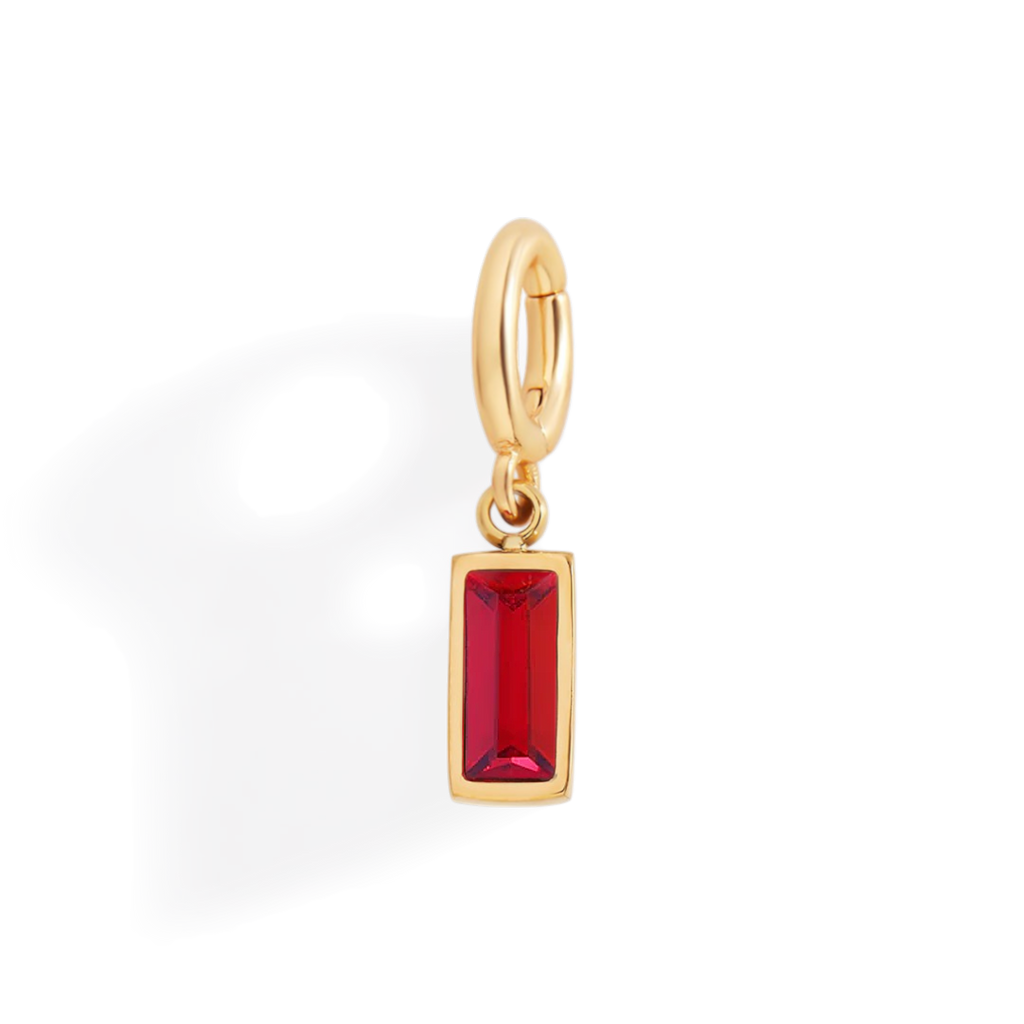 Dainty Baguette Birthstone Charm