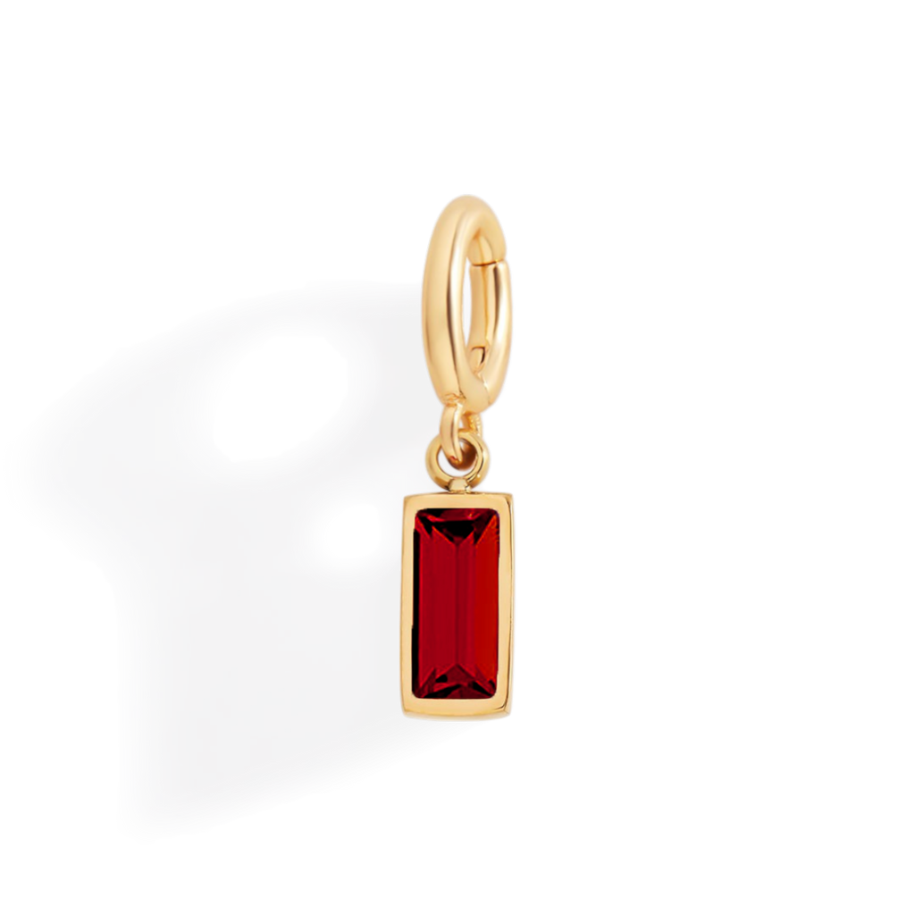 Dainty Baguette Birthstone Charm
