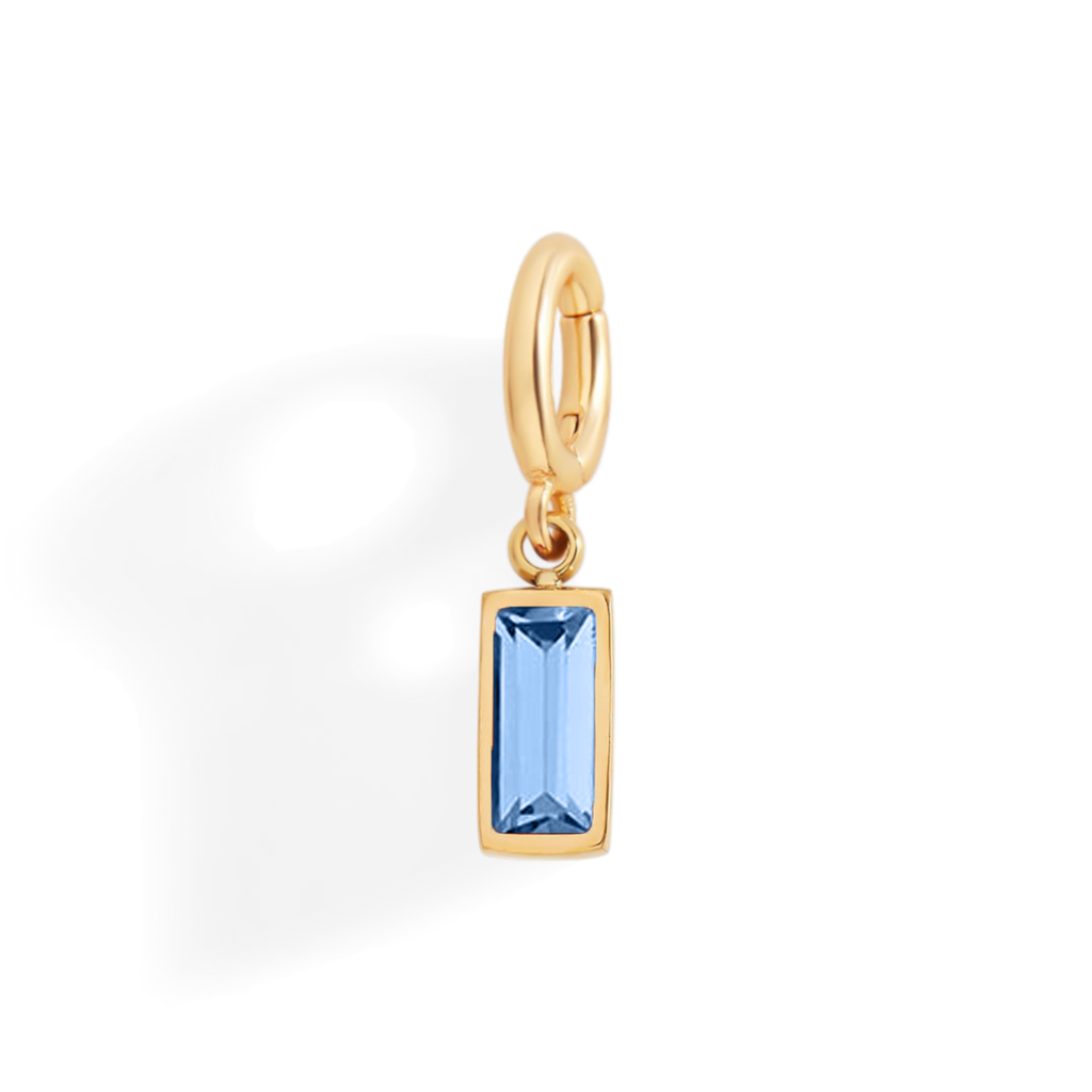 Dainty Baguette Birthstone Charm