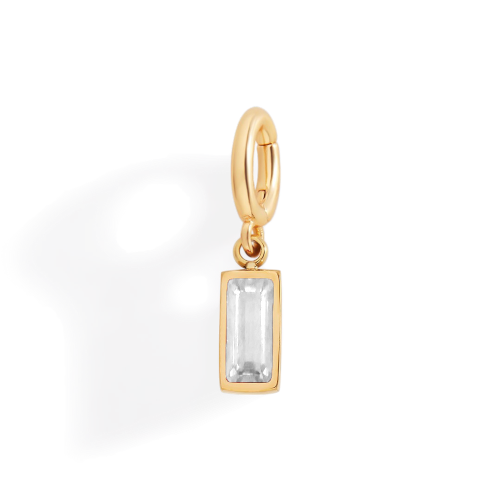 Dainty Baguette Birthstone Charm