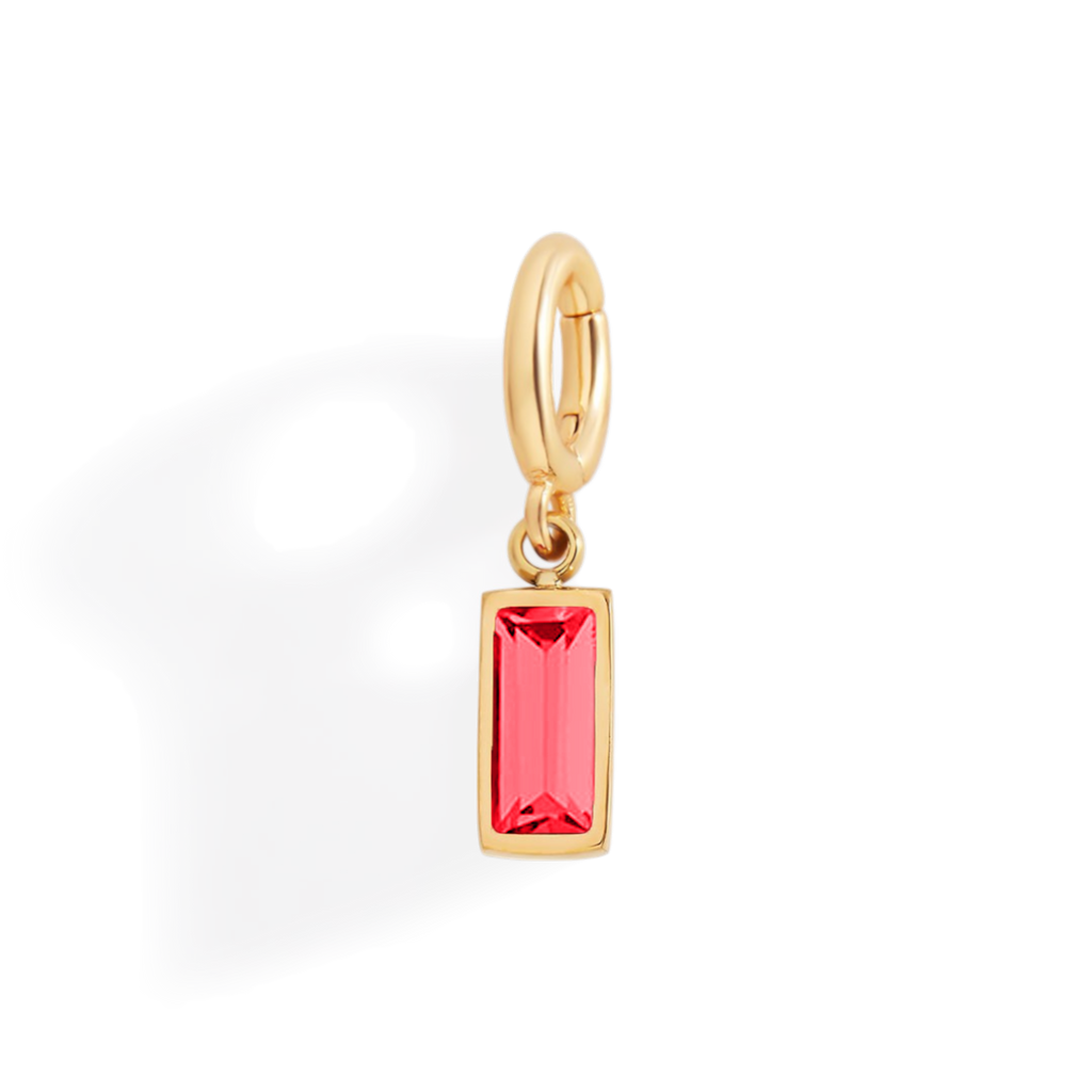 Dainty Baguette Birthstone Charm