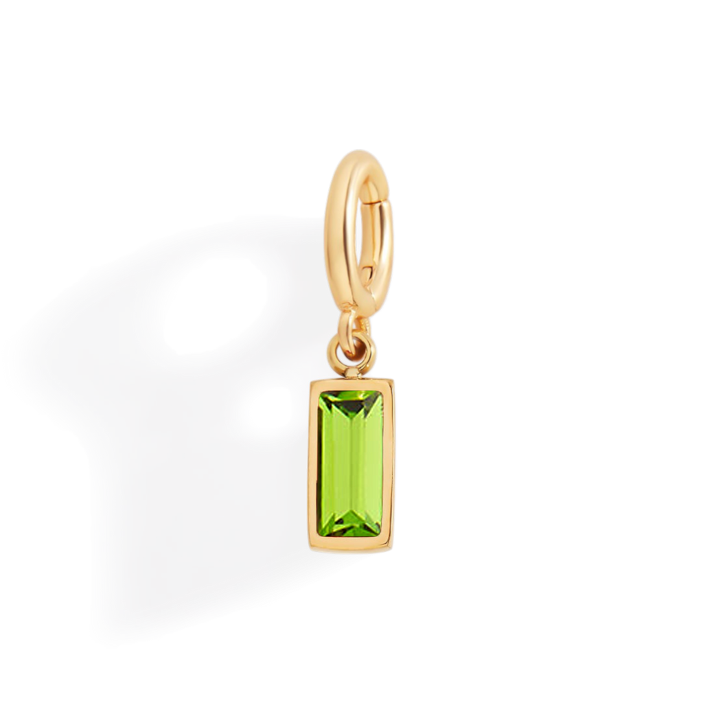 Dainty Baguette Birthstone Charm