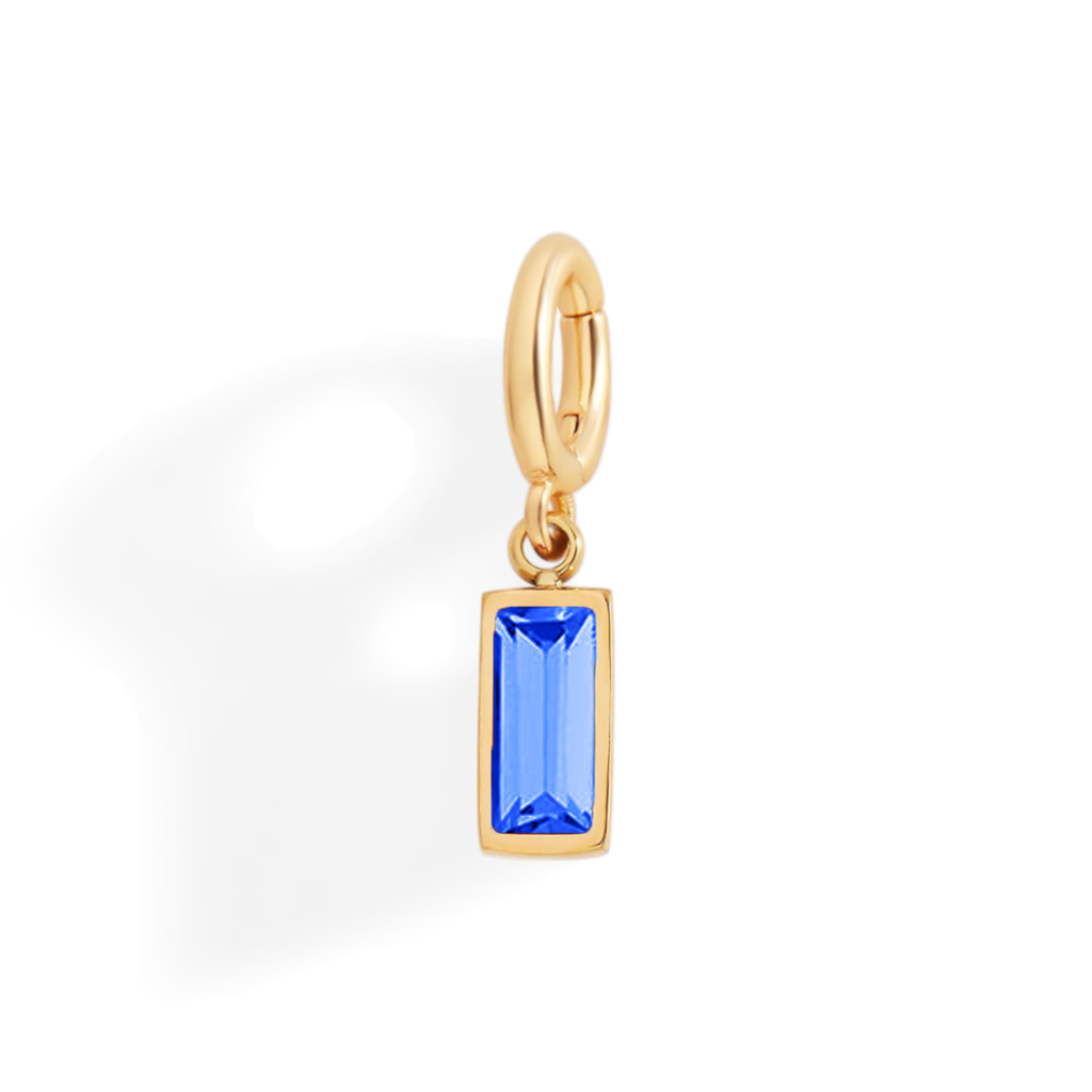Dainty Baguette Birthstone Charm