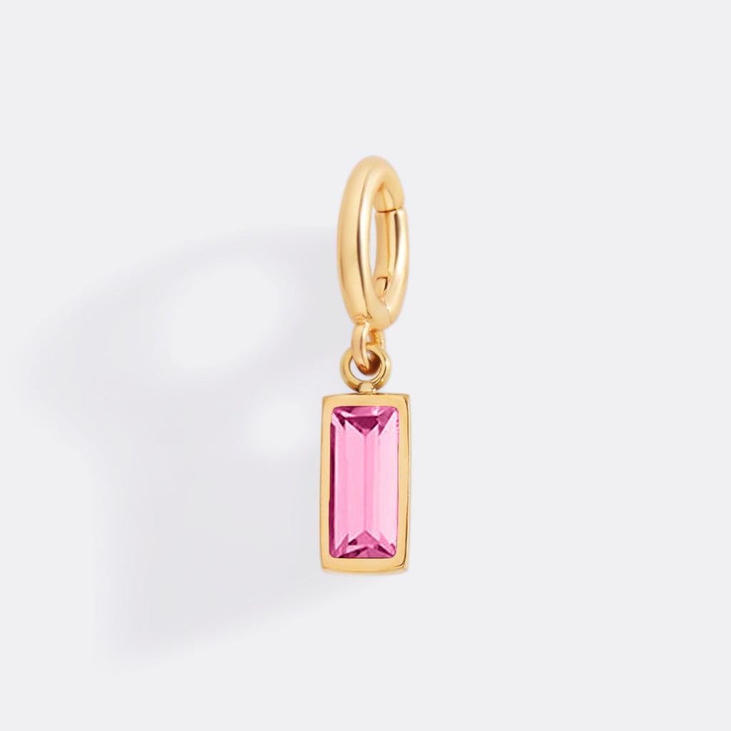 Dainty Baguette Birthstone Charm