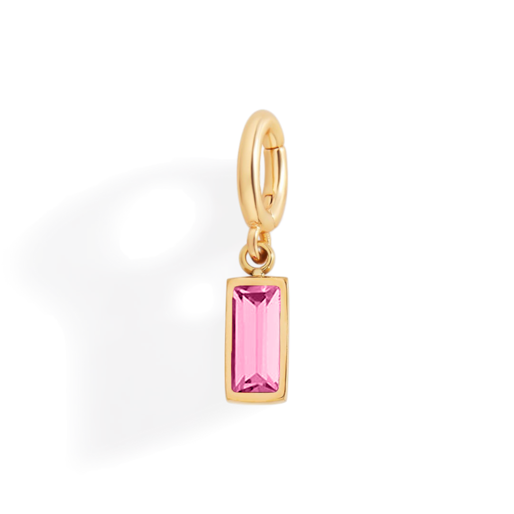 Dainty Baguette Birthstone Charm