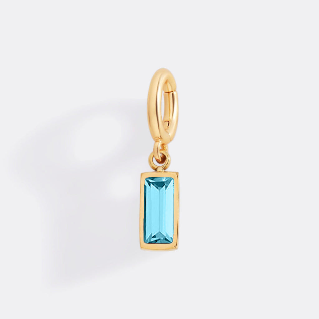 Dainty Baguette Birthstone Charm