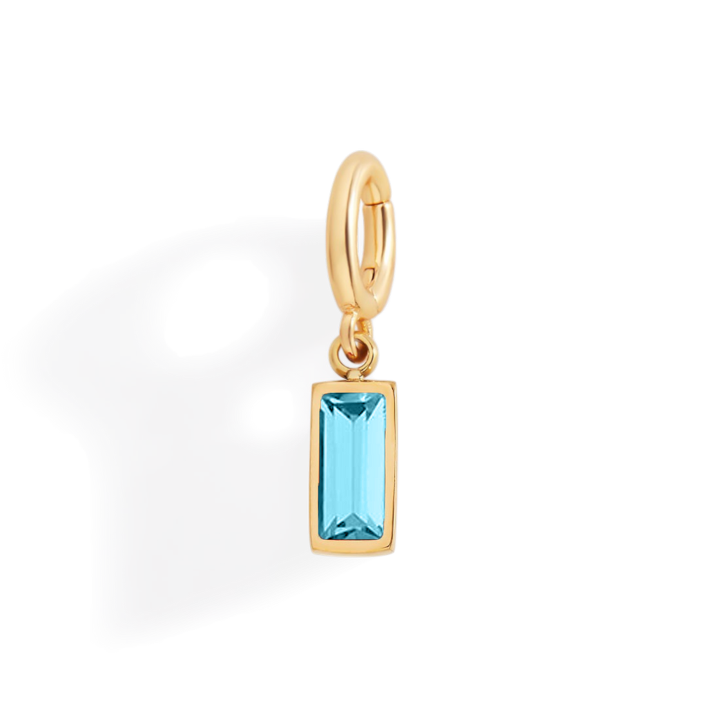Dainty Baguette Birthstone Charm