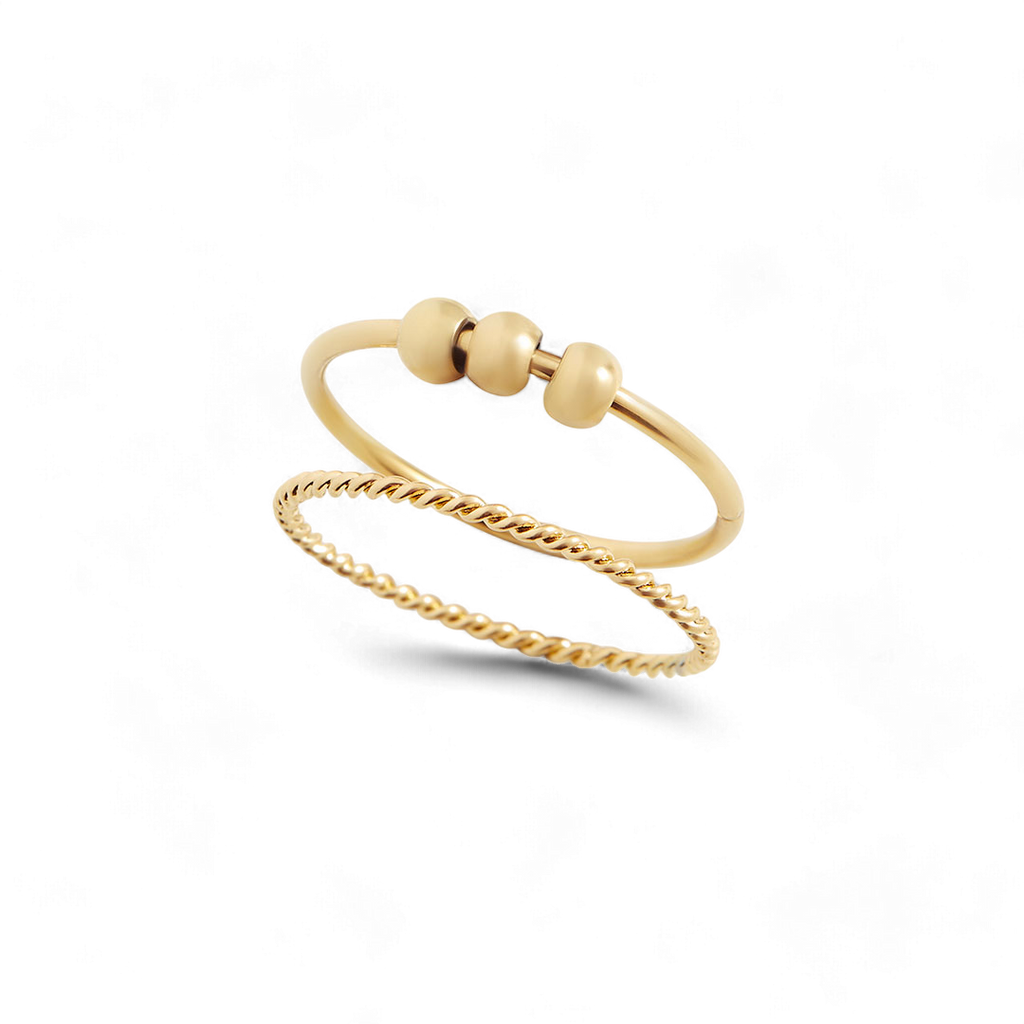 Dainty Stackable Beaded Fidget Ring Set