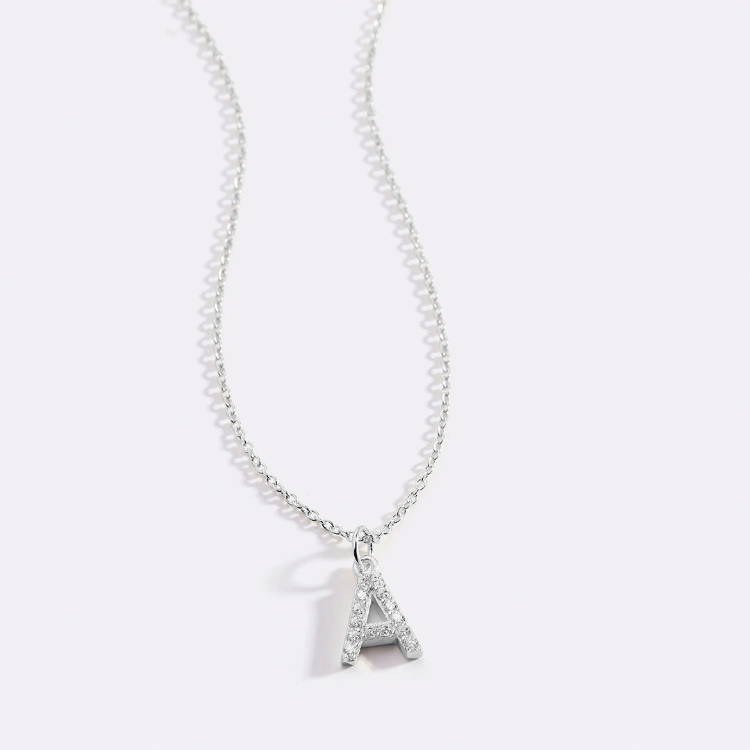 Pavé Uppercase Initial Necklace