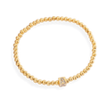 Gold Beaded Block Initial Bracelet