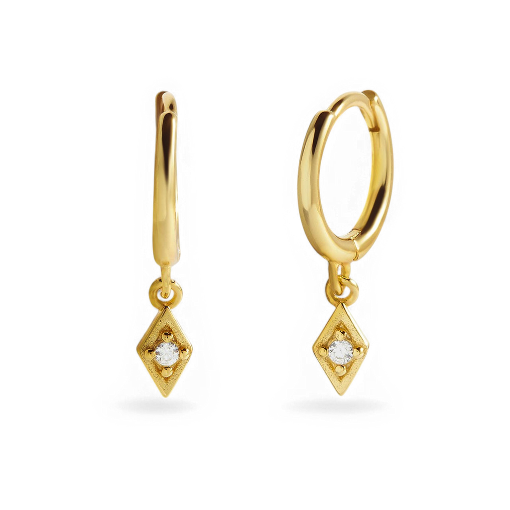 Dainty Diamond Charm Earrings