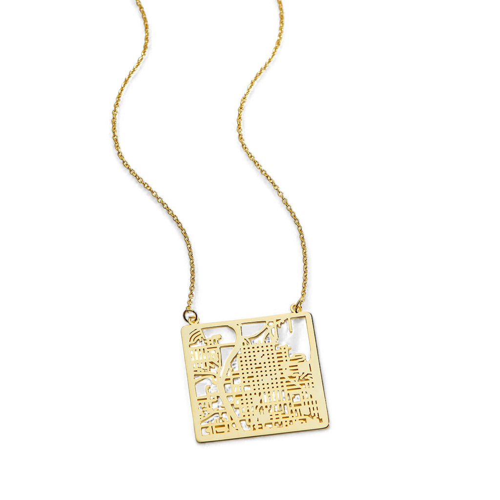 Custom Map Pendant Necklace