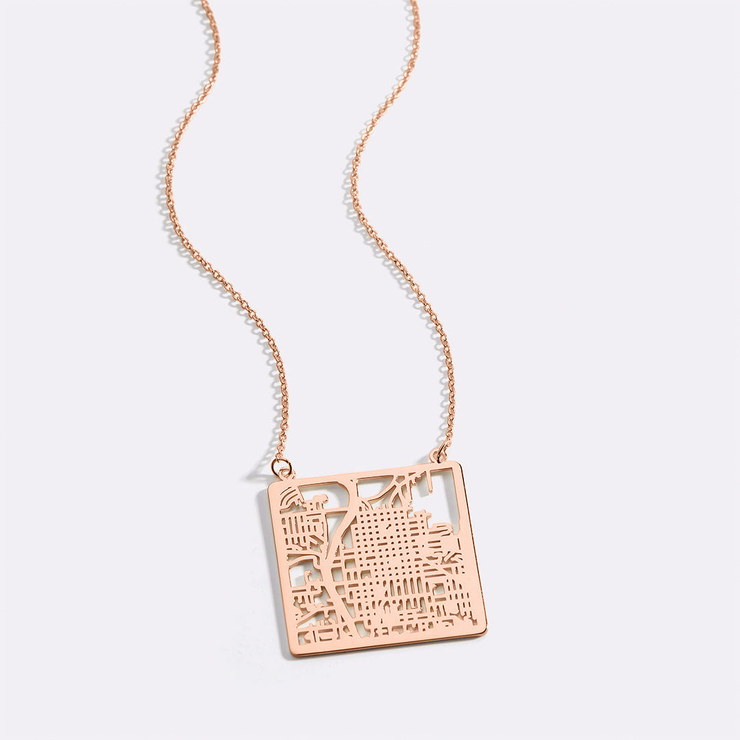 Custom Map Pendant Necklace