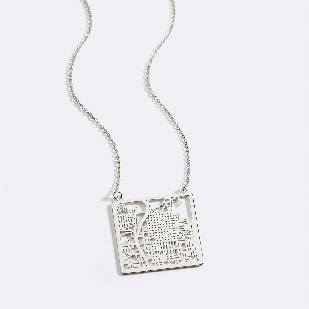 Custom Map Pendant Necklace
