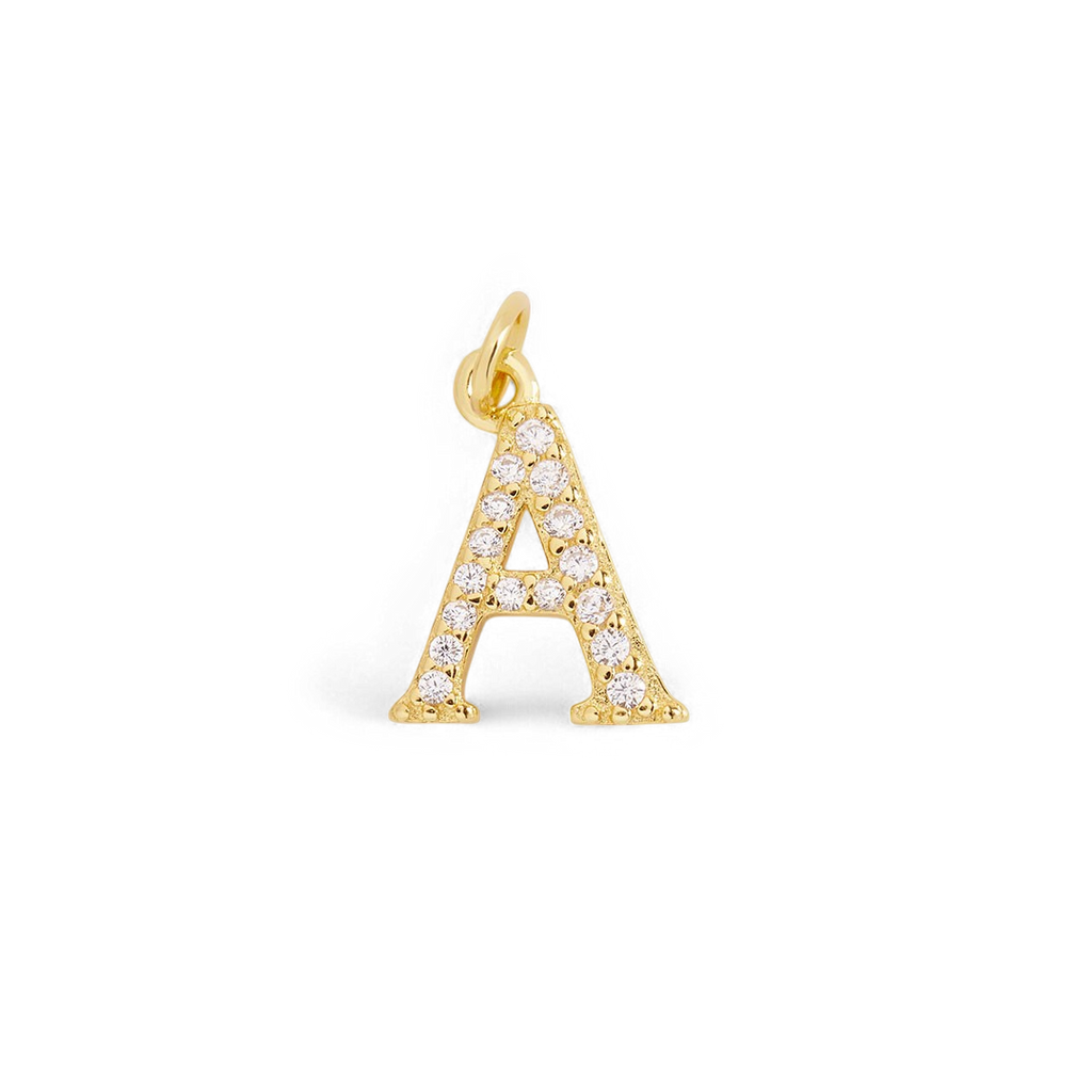 Dainty Pave Initial Charm
