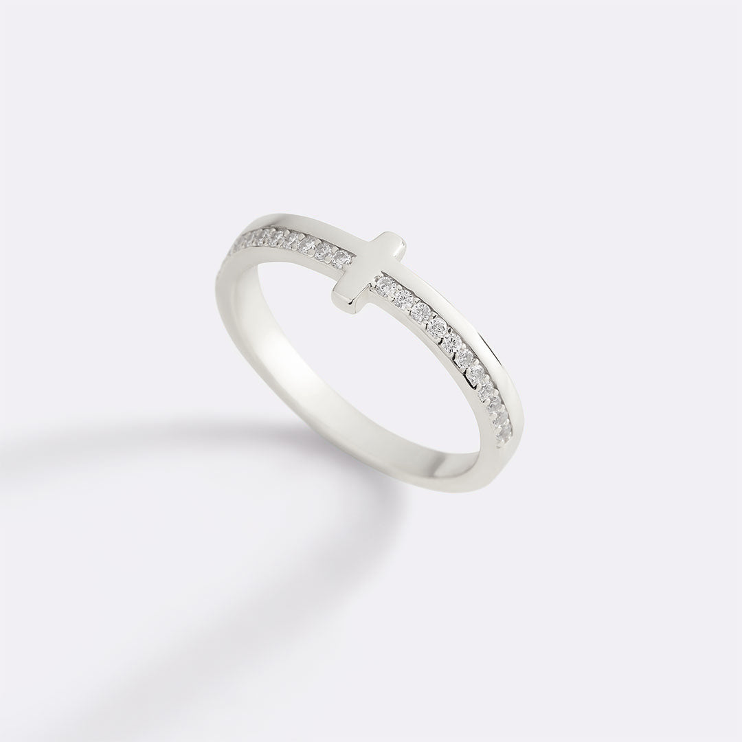 Let God Be In Control Golden Cross Ring