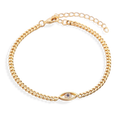 Dainty Cuban Link Chain Evil Eye Bracelet