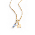 Minimalist Initial Necklace with Birthstone Charm