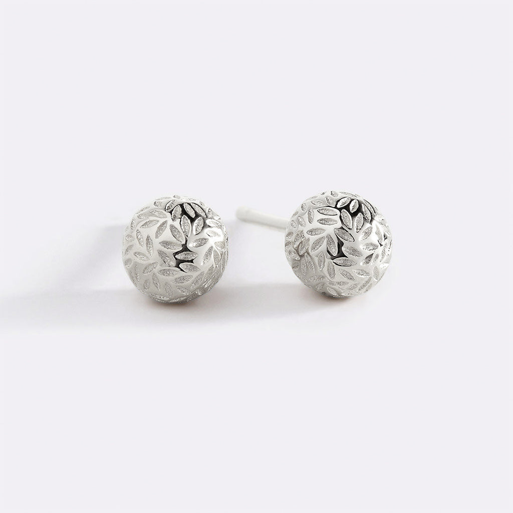 Textured Gold Ball Studs