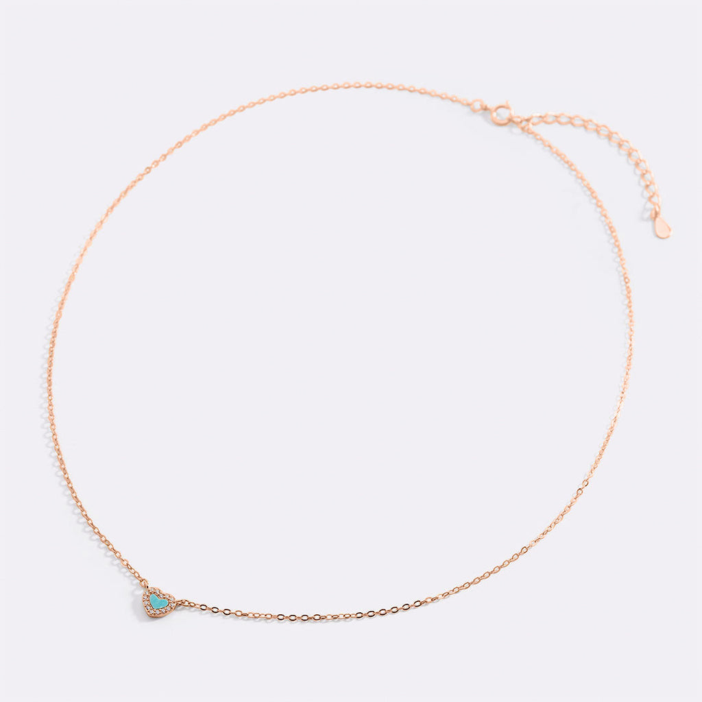 Tiny Turquoise Heart Choker