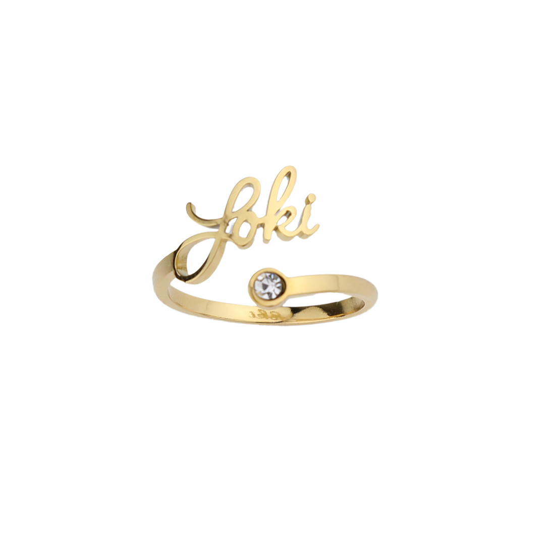 Custom Name Birthstone Ring
