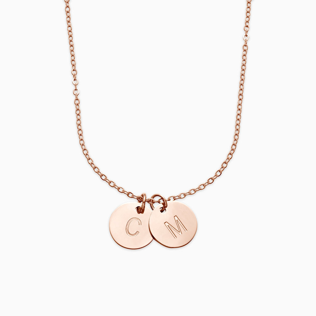 Dainty Disc Initial Necklace