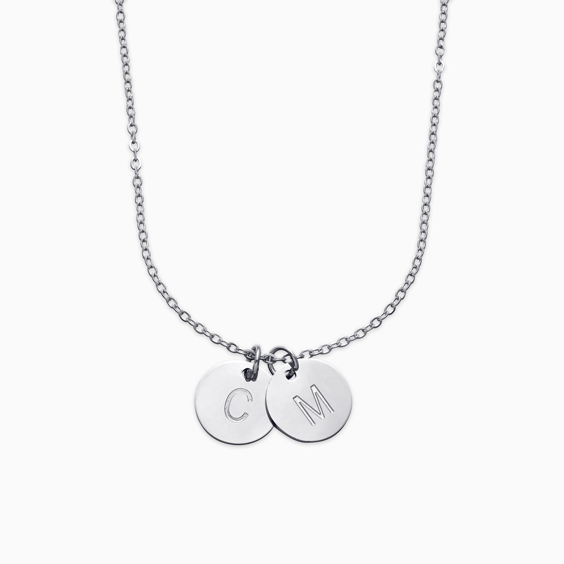 Dainty Disc Initial Necklace