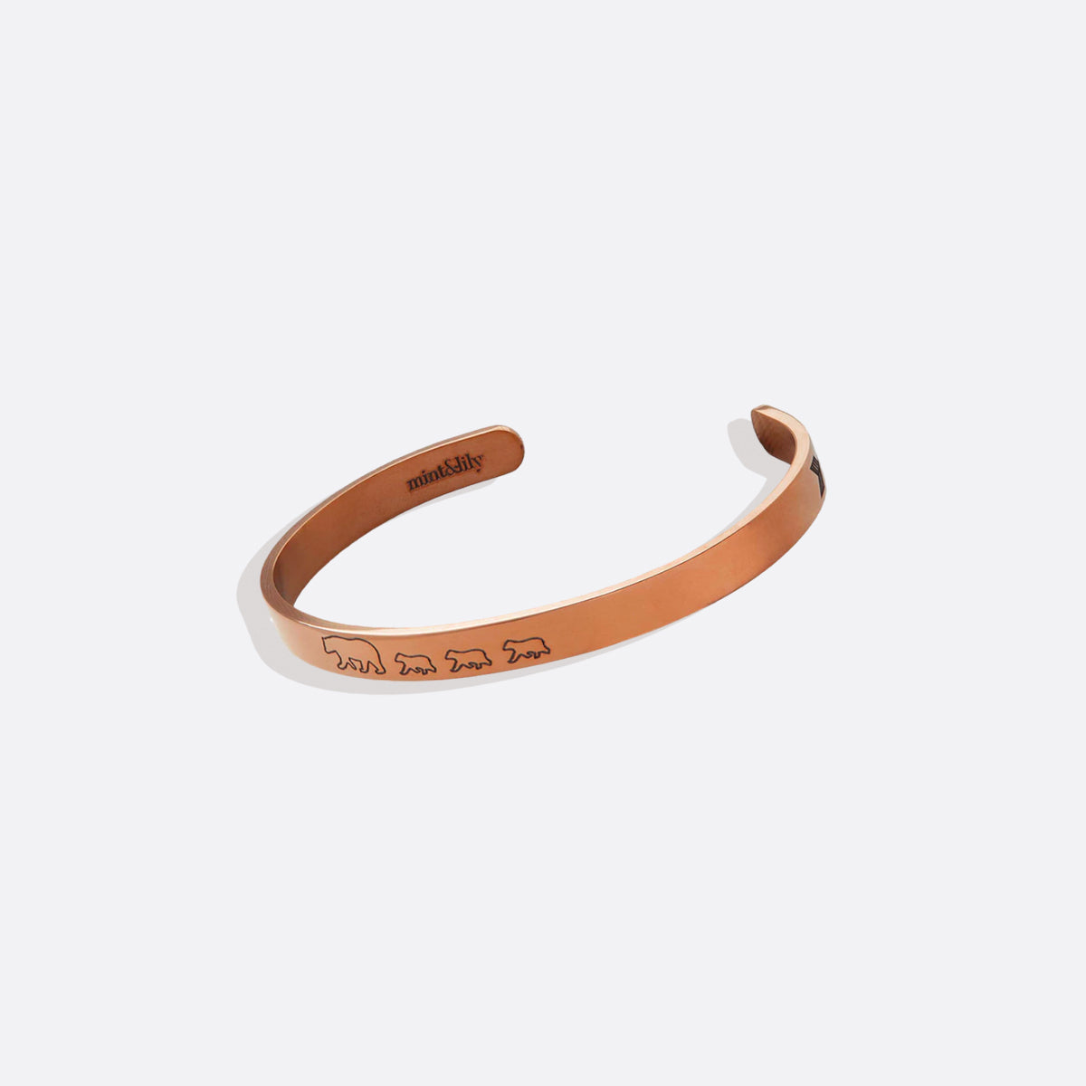 Mama Bear & Her Baby Bears Engraved Cuff Bracelet
