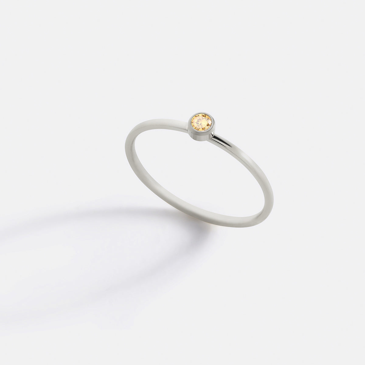 Minimalist Bezel-Set November Birthstone Stacking Band