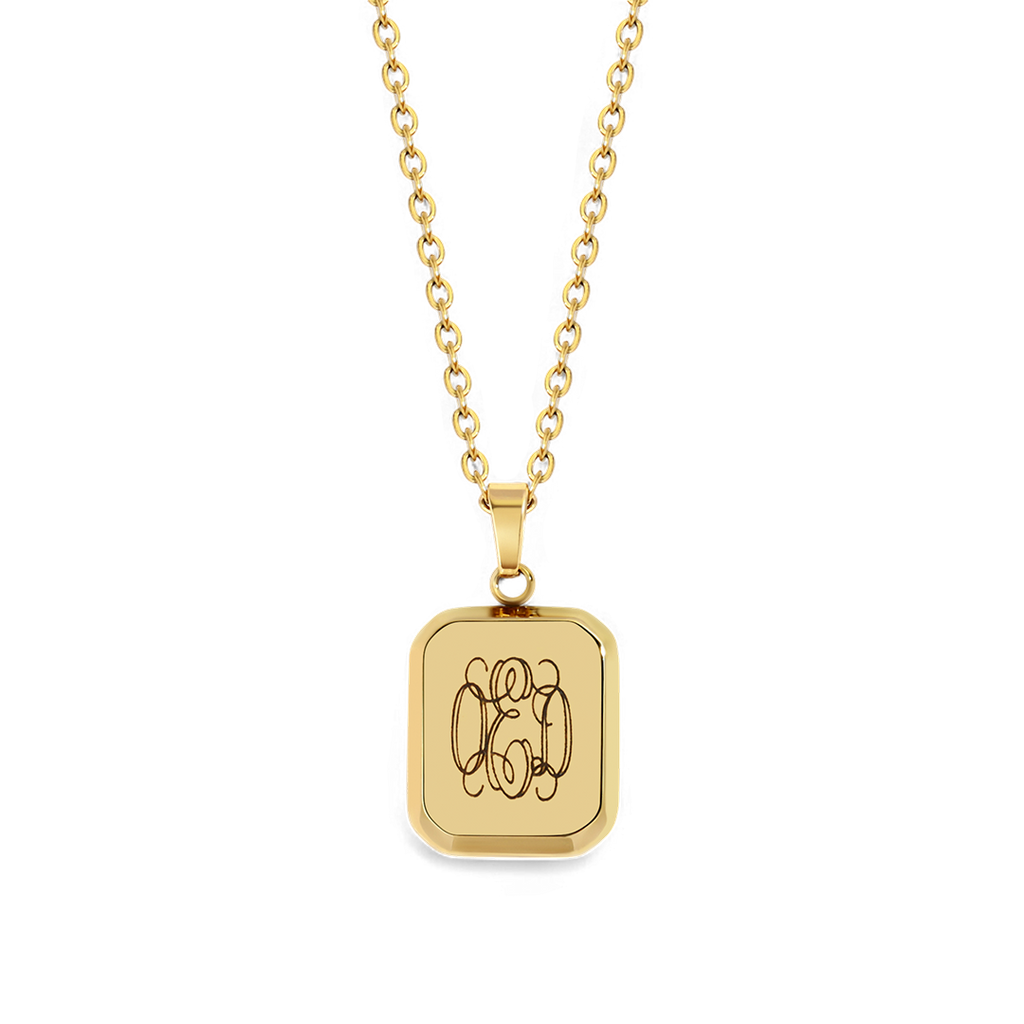 Monogram Portrait Pendant Necklace