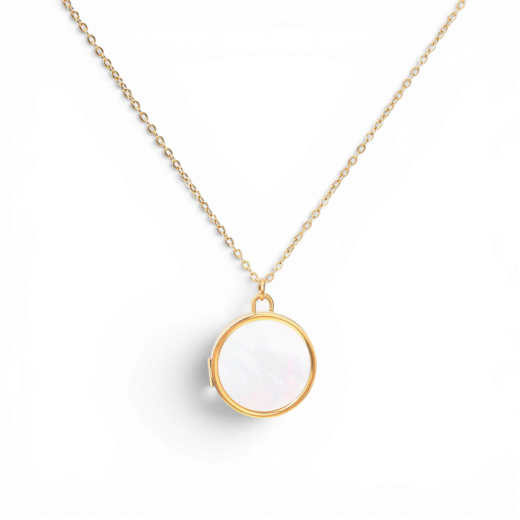 Mother of Pearl Locket Necklace