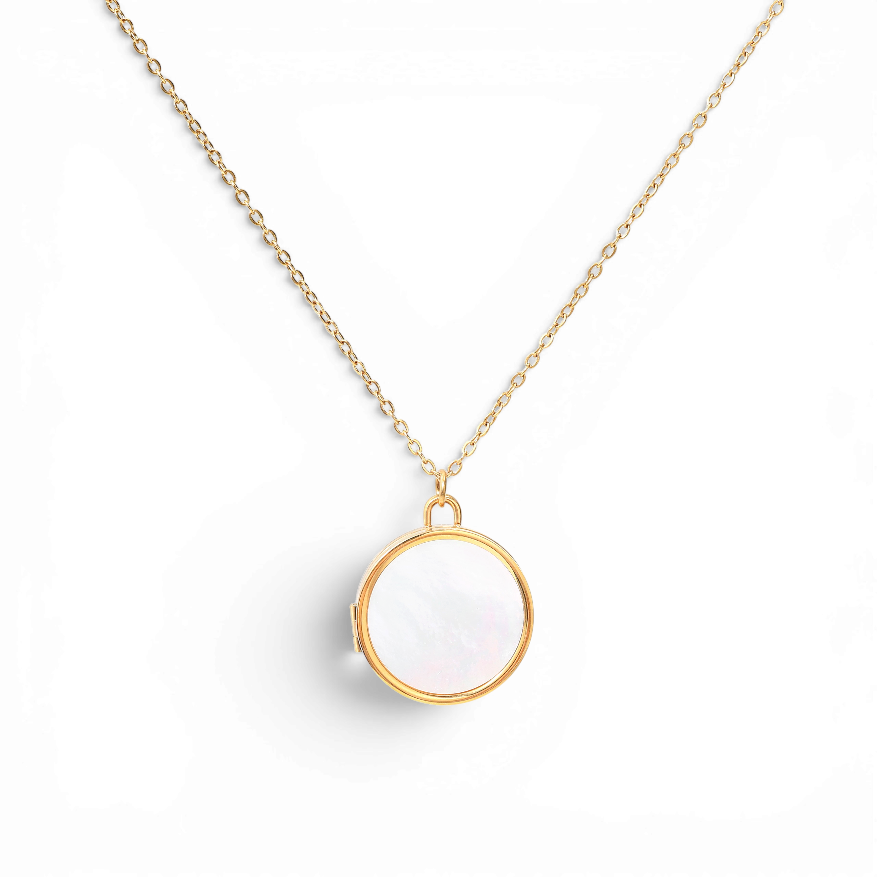 Mother of Pearl Locket Necklace