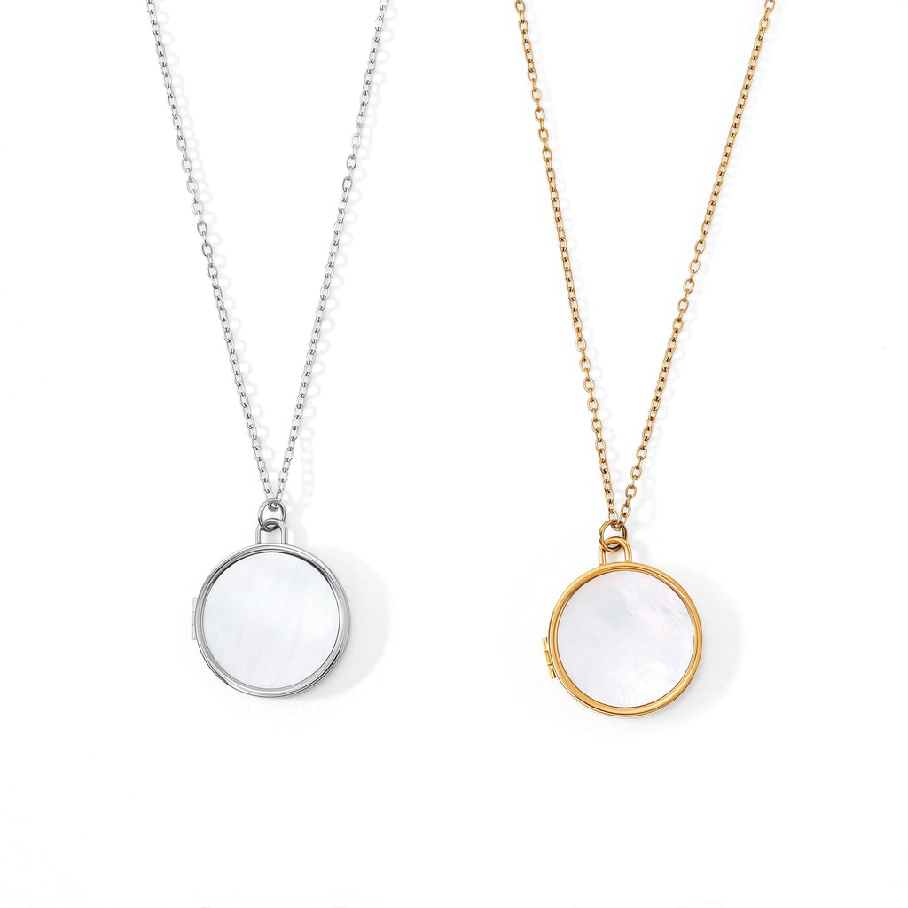 Mother of Pearl Locket Necklace