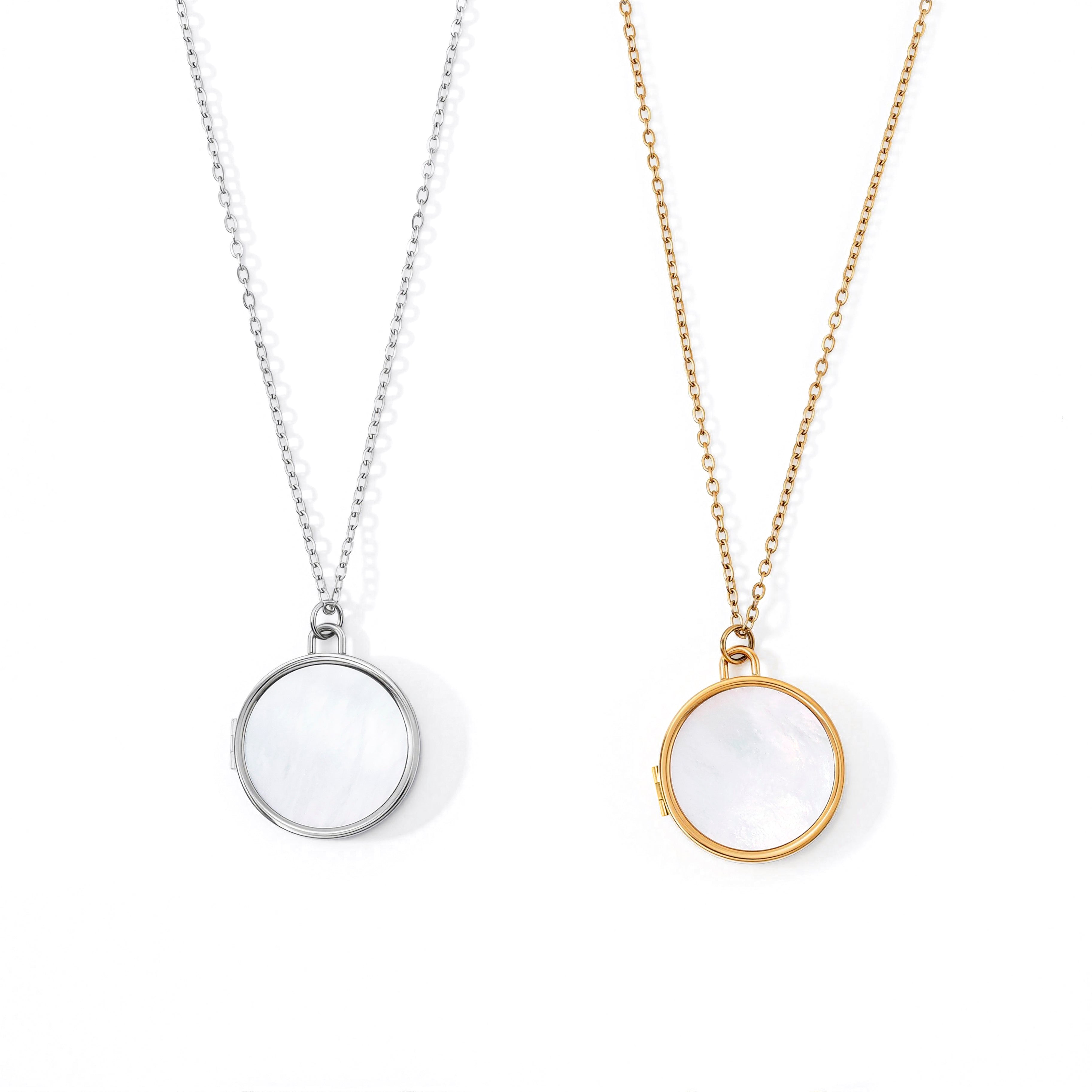 Mother of Pearl Locket Necklace