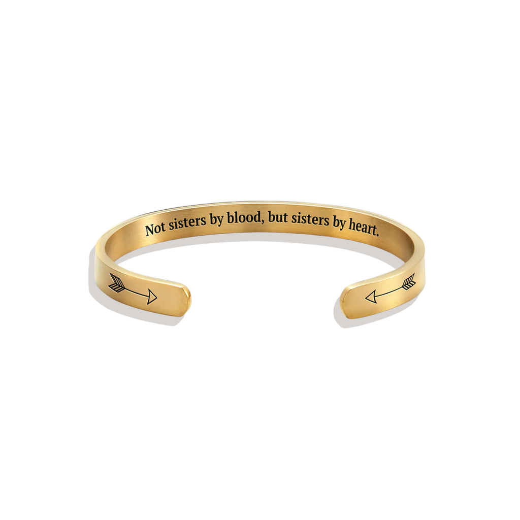 Not Sisters By Blood But Sisters By Heart Cuff Bracelet