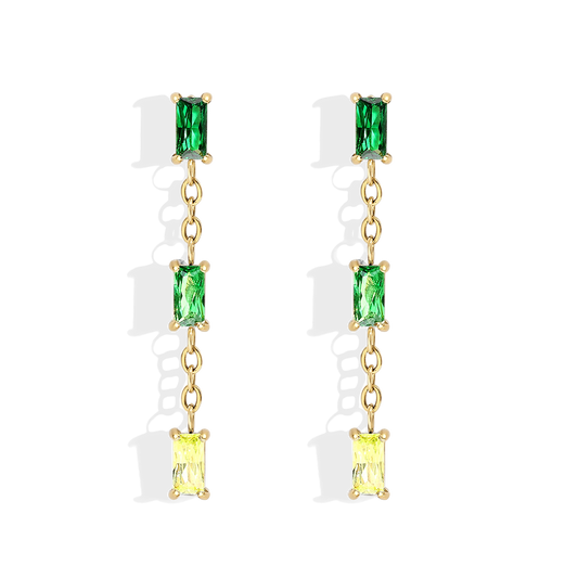 Ombre Baguette Dangle Earrings