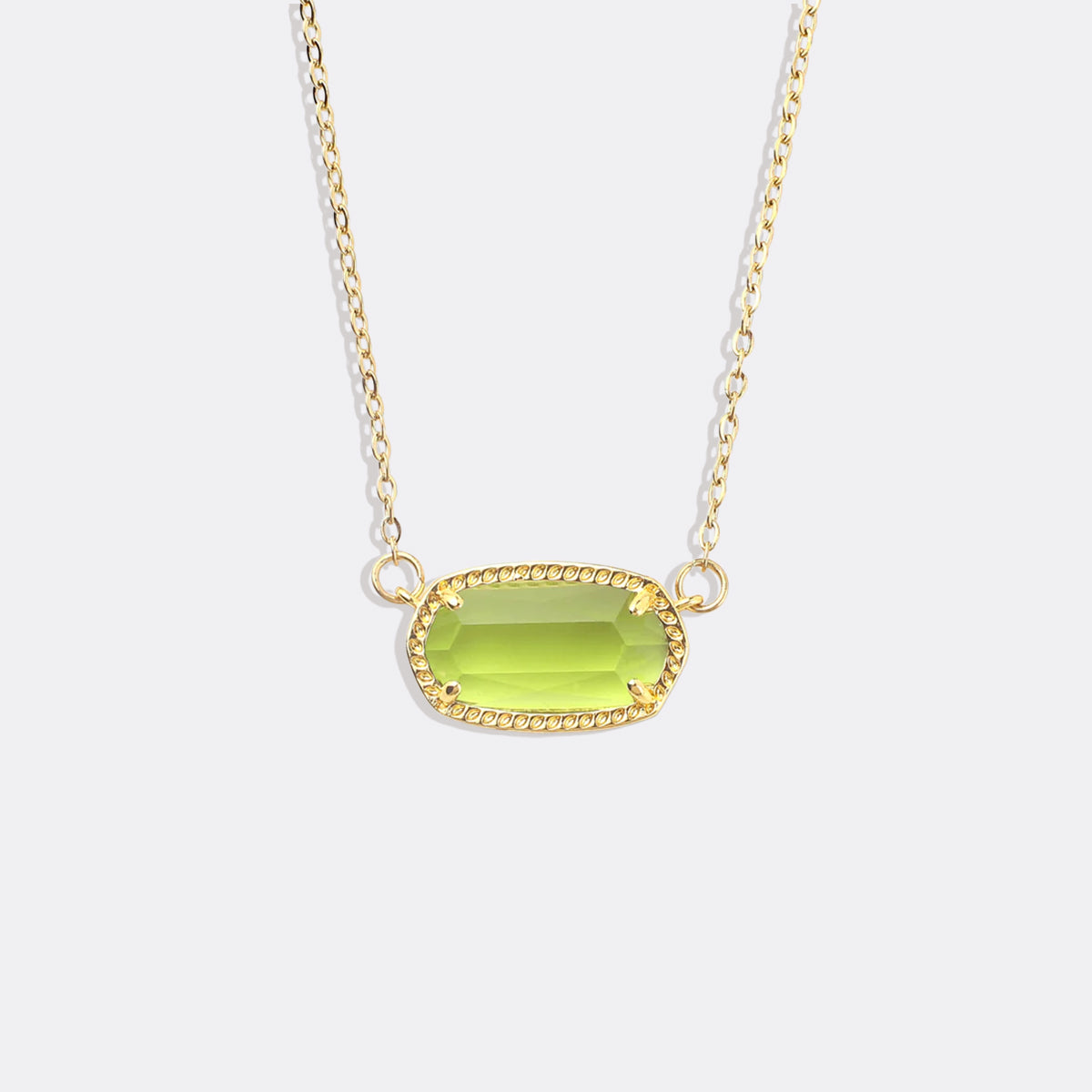 Oval Birthstone Pendant Necklace