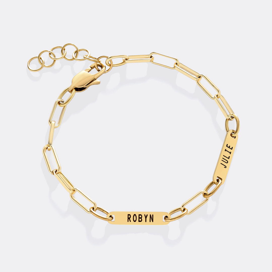 Personalized Paperclip Name Bracelet