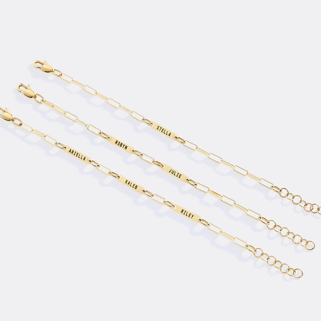 Personalized Paperclip Name Bracelet