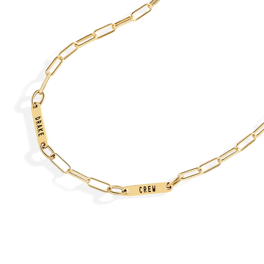 Paperclip Necklace With Personalized Names